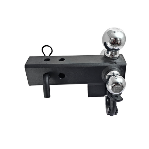 The Captain 4 in 1 - Patriot Hitches 4-Way 3-Ball Mount for 2-1/2" Hitches - The Captain - 30K - Black Texture Accent (Texture Chrome)