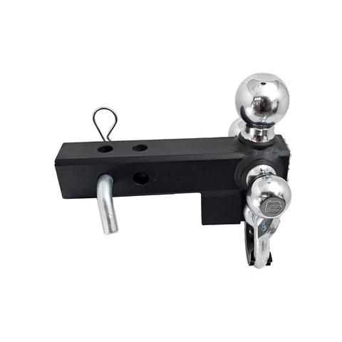 The Captain 4 in 1 - Patriot Hitches 4-Way 3-Ball Mount for 2" Hitches - The Captain - 30K - Silver Accent (Texture Chrome)