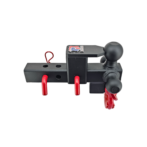 The Captain 5 in 1 - Patriot Hitches 5-Way 3-Ball Mount for 2" Hitches - The Captain - 30K – Red Accent