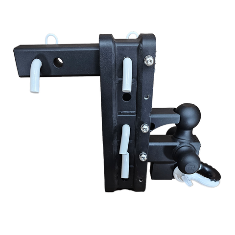 The Patriot - Patriot Hitches 8-Way 3-Ball Mount w/ Adjustable Stacked Receivers - 2" Hitch – 25K – White Accent