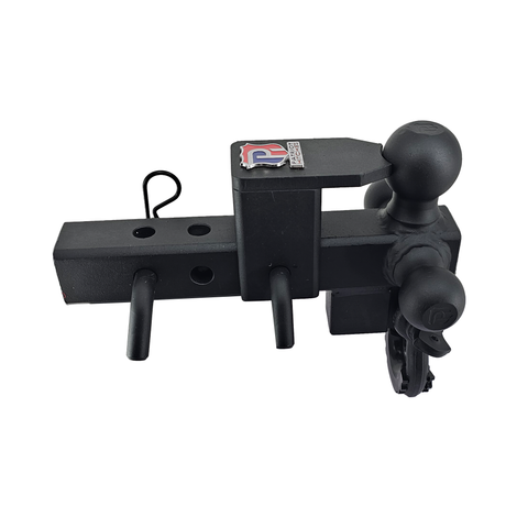 The Captain 5 in 1 - Patriot Hitches 5-Way 3-Ball Mount for 2" Hitches - The Captain - 30K – Black Texture Accent