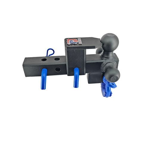 The Captain 5 in 1 - Patriot Hitches 5-Way 3-Ball Mount for 2" Hitches - The Captain - 30K – Blue Accent
