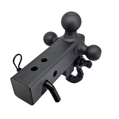 The Captain 4 in 1 - Patriot Hitches 4-Way 3-Ball Mount for 2-1/2" Hitches - The Captain - 30K - Black Gloss Accent