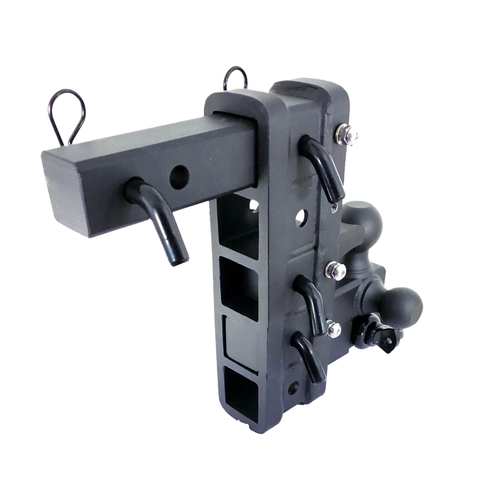 The Patriot - Patriot Hitches 8-Way 3-Ball Mount w/ Adjustable Stacked Receivers - 2" Hitch – 25K – Black Gloss Accent