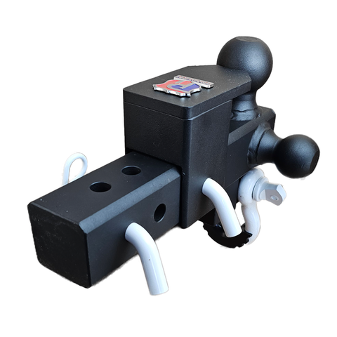 The Captain 5 in 1 - Patriot Hitches 5-Way 3-Ball Mount for 2-1/2" Hitches - The Captain - 30K – White Accent