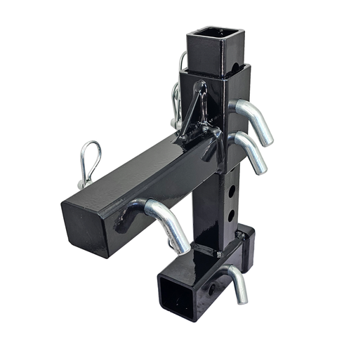 The General Normal Duty - Patriot Hitches 2" Adjustable Drop Hitch Adapter - 11" Rise/Drop - 7K - Silver Accent (Black Gloss)