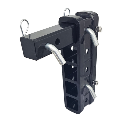 The Major - Patriot Hitches Adjustable Drop/Rise Hitch Stacked Receivers for 2" Hitches - 10" Drop/Rise – 25k - Silver Accent (Black Gloss)