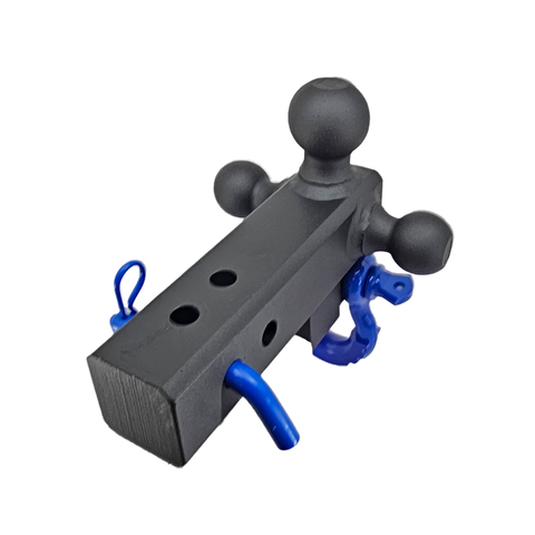 The Captain 4 in 1 - Patriot Hitches 4-Way 3-Ball Mount for 2-1/2" Hitches - The Captain - 30K - Blue Accent