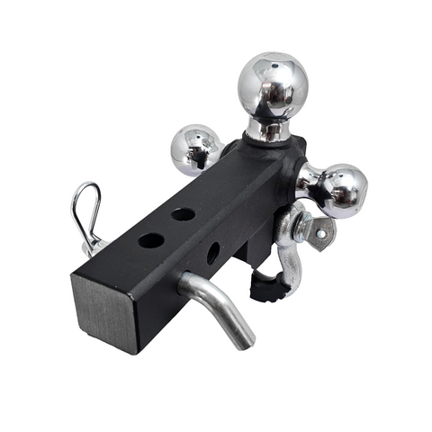 The Captain 4 in 1 - Patriot Hitches 4-Way 3-Ball Mount for 2" Hitches - The Captain - 30K - Silver Accent (Texture Chrome)