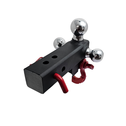 The Captain 4 in 1 - Patriot Hitches 4-Way 3-Ball Mount for 2-1/2" Hitches - The Captain - 30K - Red Accent (Texture Chrome)