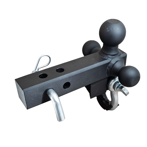 The Captain 4 in 1 - Patriot Hitches 4-Way 3-Ball Mount for 2" Hitches - The Captain - 30K - Silver Accent