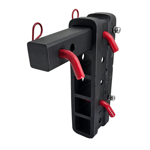 The Major - Patriot Hitches Adjustable Drop/Rise Hitch Stacked Receivers for 2" Hitches - 10" Drop/Rise – 25k - Red Accent