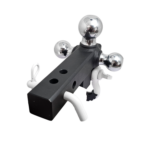 The Captain 4 in 1 - Patriot Hitches 4-Way 3-Ball Mount for 2" Hitches - The Captain - 30K - White Accent (Texture Chrome)