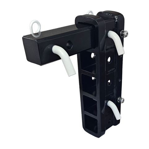 The Major - Patriot Hitches Adjustable Drop/Rise Hitch Stacked Receivers for 2" Hitches - 10" Drop/Rise – 25k - White Accent (Black Gloss)