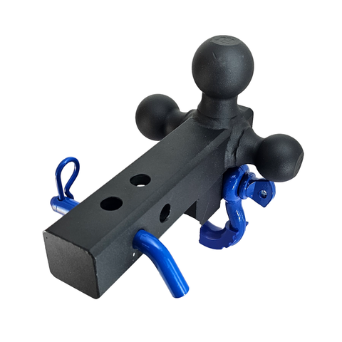 The Captain 4 in 1 - Patriot Hitches 4-Way 3-Ball Mount for 2" Hitches - The Captain - 30K - Blue Accent