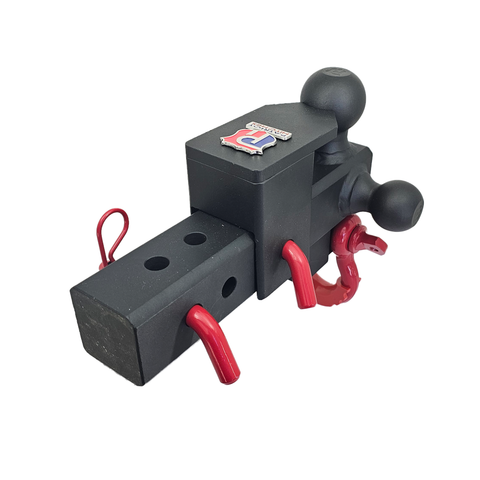 The Captain 5 in 1 - Patriot Hitches 5-Way 3-Ball Mount for 2-1/2" Hitches - The Captain - 30K – Red Accent