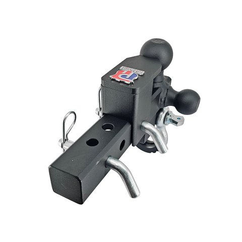 The Captain 5 in 1 - Patriot Hitches 5-Way 3-Ball Mount for 2" Hitches - The Captain - 30K – Silver Accent