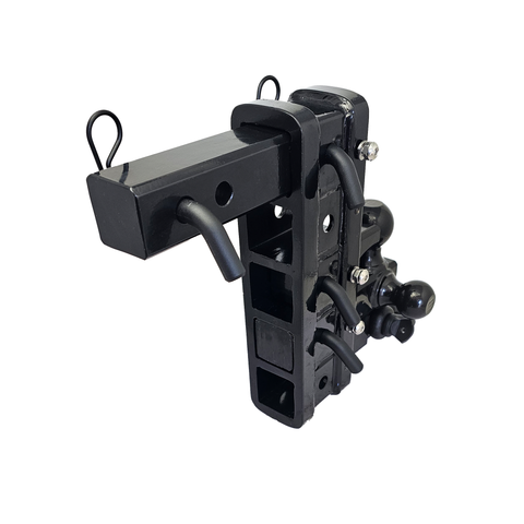 The Patriot - Patriot Hitches 8-Way 3-Ball Mount w/ Adjustable Stacked Receivers - 2" Hitch – 25K – Texture Accent (Black Gloss)