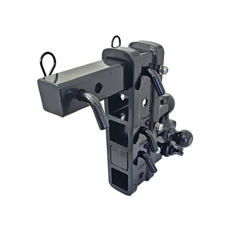 The Patriot - Patriot Hitches 8-Way 3-Ball Mount w/ Adjustable Stacked Receivers - 2" Hitch – 25K – Black Gloss Accent (Black Gloss)