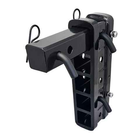 The Major - Patriot Hitches Adjustable Drop/Rise Hitch Stacked Receivers for 2" Hitches - 10" Drop/Rise – 25k - Black Texture Accent (Black Gloss)