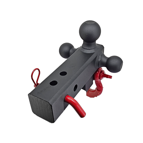 The Captain 4 in 1 - Patriot Hitches 4-Way 3-Ball Mount for 2-1/2" Hitches - The Captain - 30K - Red Accent