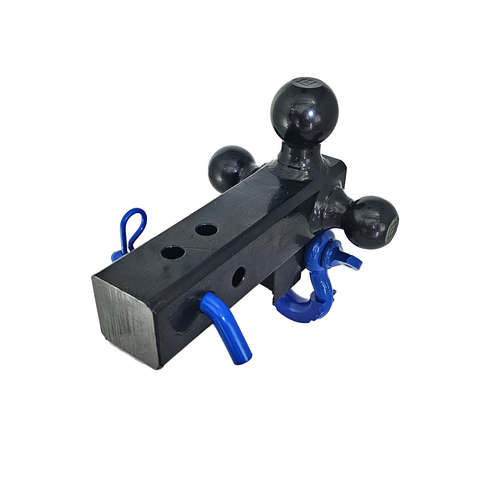 The Captain 4 in 1 - Patriot Hitches 4-Way 3-Ball Mount for 2-1/2" Hitches - The Captain - 30K - Blue Accent (Black Gloss)