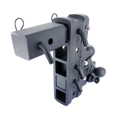The Patriot - Patriot Hitches 8-Way 3-Ball Mount w/ Adjustable Stacked Receivers – 2-1/2" Hitch – 25K – Black Texture Accent