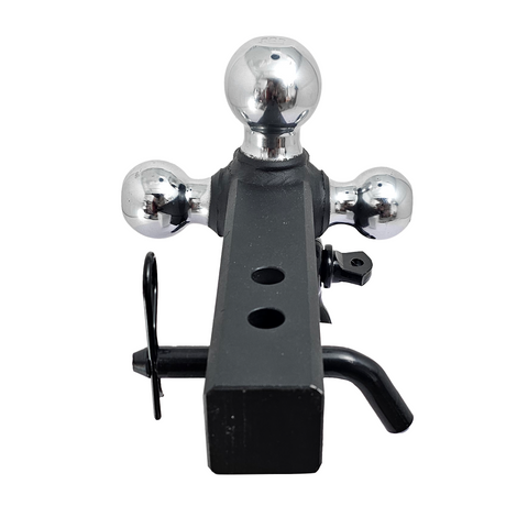 The Captain 4 in 1 - Patriot Hitches 4-Way 3-Ball Mount for 2" Hitches - The Captain - 30K - Black Gloss Accent (Texture Chrome)