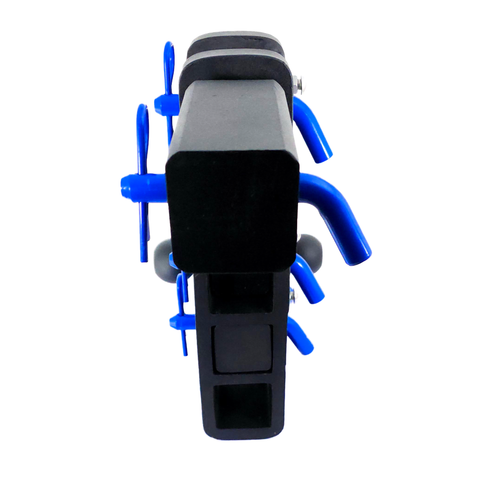 The Patriot - Patriot Hitches 8-Way 3-Ball Mount w/ Adjustable Stacked Receivers – 2-1/2" Hitch – 25K – Blue Accent