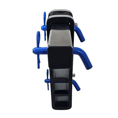 The Major - Patriot Hitches Adjustable Drop/Rise Hitch Stacked Receivers for 2" Hitches - 10" Drop/Rise – 25k - Blue Accent (Black Gloss)