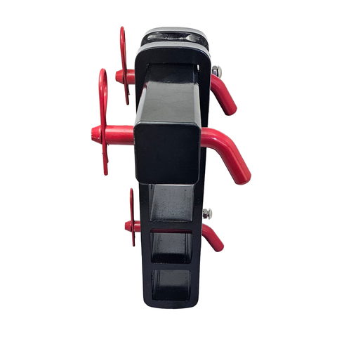 The Major - Patriot Hitches Adjustable Drop/Rise Hitch Stacked Receivers for 2" Hitches - 10" Drop/Rise – 25k - Red Accent (Black Gloss)