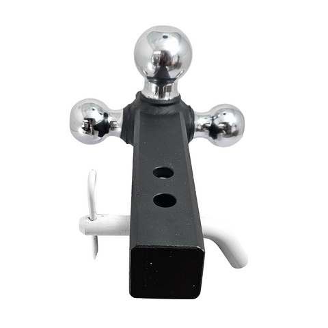 The Captain 4 in 1 - Patriot Hitches 4-Way 3-Ball Mount for 2" Hitches - The Captain - 30K - White Accent (Texture Chrome)