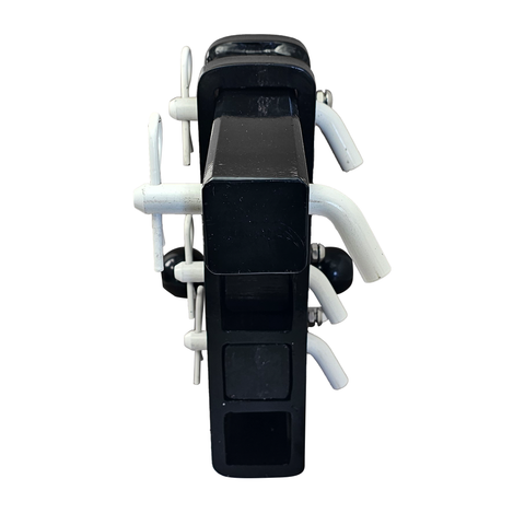 The Patriot - Patriot Hitches 8-Way 3-Ball Mount w/ Adjustable Stacked Receivers - 2" Hitch – 25K – White Accent (Black Gloss)