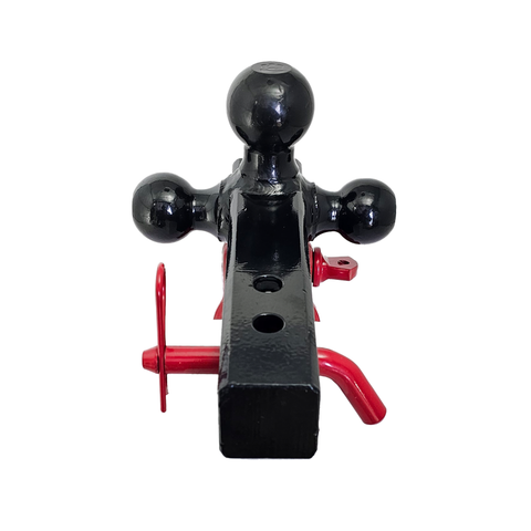 The Captain 4 in 1 - Patriot Hitches 4-Way 3-Ball Mount for 2" Hitches - The Captain - 30K - Red Accent (Black Gloss)