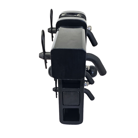 The Patriot - Patriot Hitches 8-Way 3-Ball Mount w/ Adjustable Stacked Receivers – 2-1/2" Hitch – 25K – Black Texture Accent (Black Gloss)