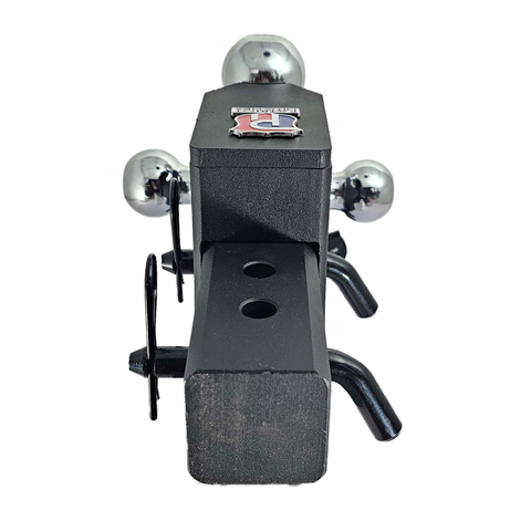 The Captain 5 in 1 - Patriot Hitches 5-Way 3-Ball Mount for 2-1/2" Hitches - The Captain - 30K – Black Gloss Accent (Texture Chrome)