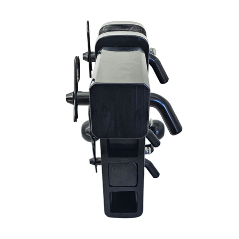 The Patriot - Patriot Hitches 8-Way 3-Ball Mount w/ Adjustable Stacked Receivers – 2-1/2" Hitch – 25K – Black Gloss Accent (Black Gloss)