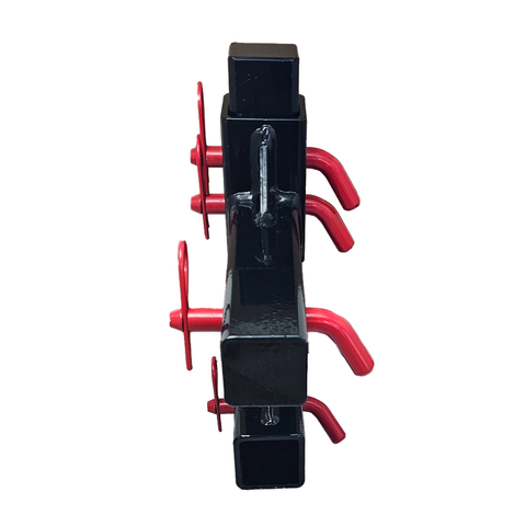 The General Heavy Duty - Patriot Hitches 2" Adjustable Drop Hitch Adapter - 11" Rise/Drop - 10K - Red Accent (Black Gloss)