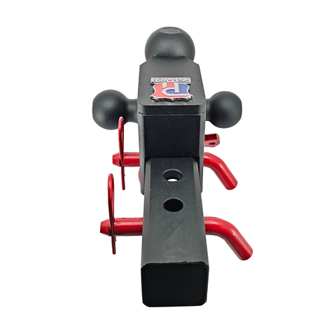 The Captain 5 in 1 - Patriot Hitches 5-Way 3-Ball Mount for 2" Hitches - The Captain - 30K – Red Accent