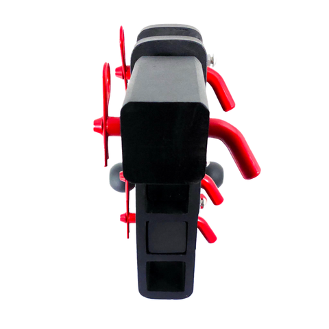 The Patriot - Patriot Hitches 8-Way 3-Ball Mount w/ Adjustable Stacked Receivers – 2-1/2" Hitch – 25K – Red Accent