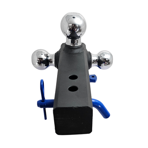 The Captain 4 in 1 - Patriot Hitches 4-Way 3-Ball Mount for 2-1/2" Hitches - The Captain - 30K - Blue Accent (Texture Chrome)