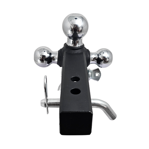 The Captain 4 in 1 - Patriot Hitches 4-Way 3-Ball Mount for 2" Hitches - The Captain - 30K - Silver Accent (Texture Chrome)