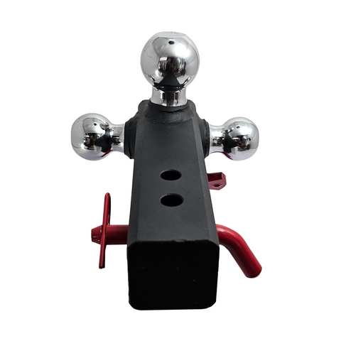 The Captain 4 in 1 - Patriot Hitches 4-Way 3-Ball Mount for 2-1/2" Hitches - The Captain - 30K - Red Accent (Texture Chrome)