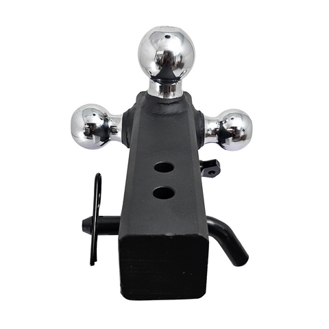 The Captain 4 in 1 - Patriot Hitches 4-Way 3-Ball Mount for 2-1/2" Hitches - The Captain - 30K - Black Gloss Accent (Texture Chrome)