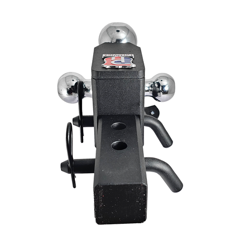 The Captain 5 in 1 - Patriot Hitches 5-Way 3-Ball Mount for 2" Hitches - The Captain - 30K – Black Texture Accent (Texture Chrome)