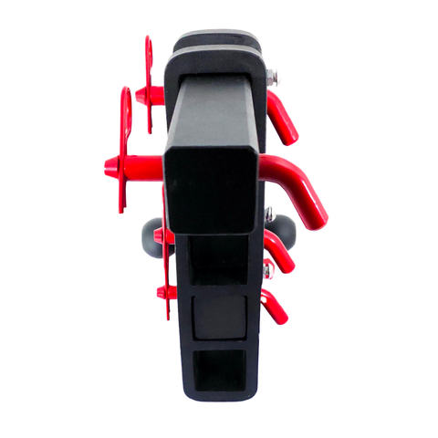 The Patriot - Patriot Hitches 8-Way 3-Ball Mount w/ Adjustable Stacked Receivers - 2" Hitch – 25K – Red Accent