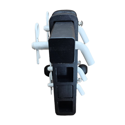 The Patriot - Patriot Hitches 8-Way 3-Ball Mount w/ Adjustable Stacked Receivers - 2" Hitch – 25K – White Accent
