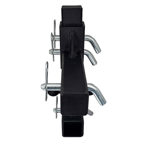 The Commander - Patriot Hitches 2" Adjustable Drop Hitch Adapter - 11" Rise/Drop - 10K w/ 4-Way 3-Ball Mount - Silver Accent