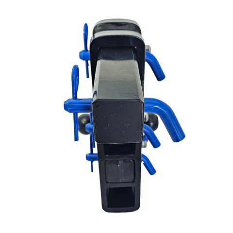 The Patriot - Patriot Hitches 8-Way 3-Ball Mount w/ Adjustable Stacked Receivers - 2" Hitch – 25K – Blue Accent (Black Gloss)