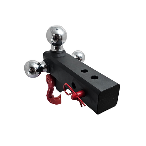 The Captain 4 in 1 - Patriot Hitches 4-Way 3-Ball Mount for 2-1/2" Hitches - The Captain - 30K - Red Accent (Texture Chrome)